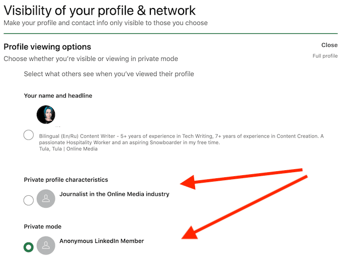 صورة لـ ما هو الوضع الخاص في LinkedIn وكيفية عرض الملفات الشخصية باستخدامه | desktop_enable-private-mode-DzTechs