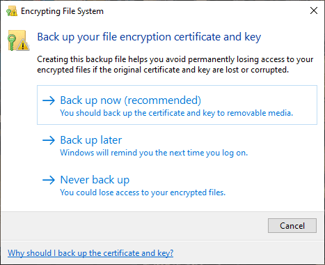 صورة لـ كيفية تشفير وفك تشفير ملف نصي في نظام Windows 10 | encrypting-file-system-export-key-DzTechs