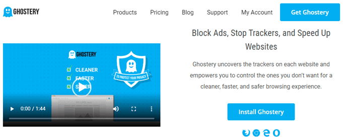 صورة لـ أفضل إضافات حظر الإعلانات لمتصفح Firefox و Chrome | ghostery-site-DzTechs