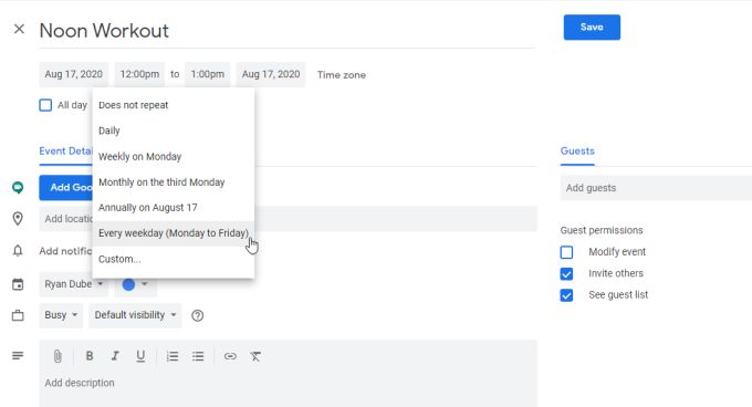 صورة لـ كيفية أتمتة الأشياء المُملة – 6 طرق لجعل الحياة بسيطة | google-calendar2-DzTechs