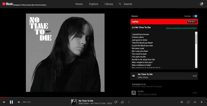 صورة لـ أفضل إضافات Chrome لـ YouTube Music | lyrics-WfyCIggs-DzTechs