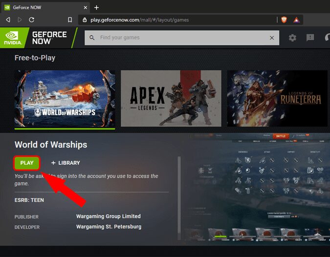صورة لـ كيف الوصول إلى Nvidia GeForce Now في البلدان غير المدعومة | play_free_games_gfn_browser-HHIq2ggs-DzTechs