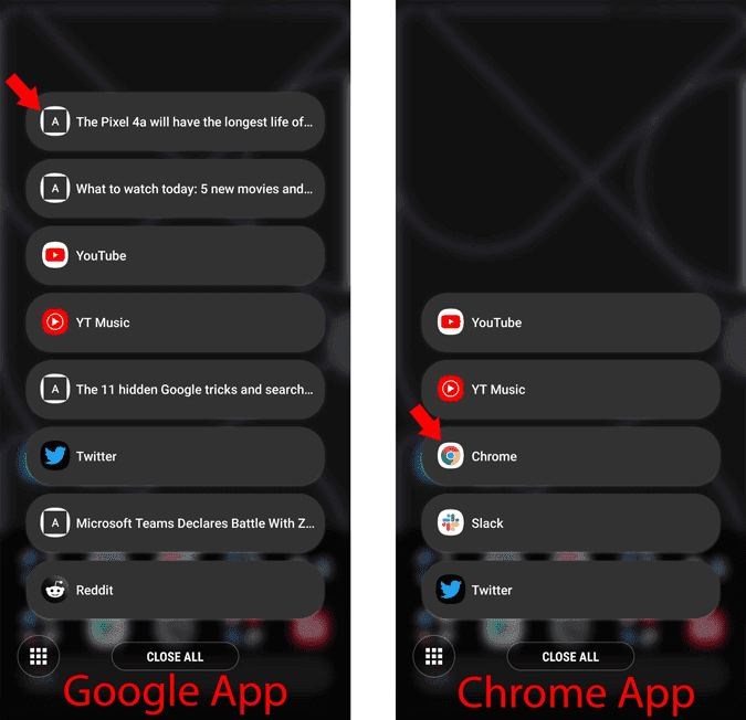 صورة لـ مجرد رأي: لماذا يُعد تطبيق Google أفضل من متصفح Google Chrome | recent_apps_google_app-B924dfgs-DzTechs