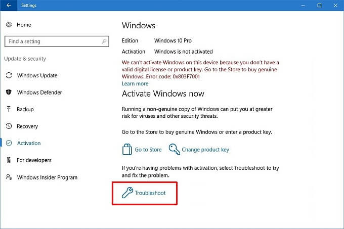 صورة لـ كيفية استبدال اللوحة الأم دون إعادة تثبيت Windows 10 | windows-10-troubleshoot-license-key-1-DzTechs