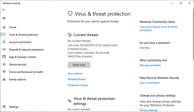 صورة لـ أفضل الطرق لتسريع وقت تمهيد Windows 10 | windows-security-center-quick-scan-DzTechs
