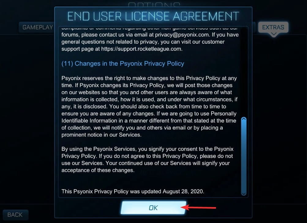 صورة لـ كيفية قبول اتفاقية الترخيص في Rocket League [الإصلاح الذي يعمل!] | 1M1YHar92lXyswoFfs-ClNQ-DzTechs