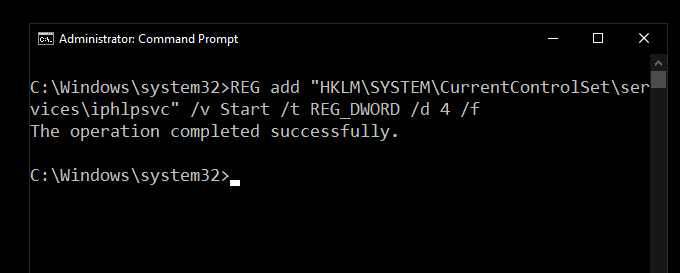 صورة لـ ما هي Iphlpsvc في نظام Windows 10 (وهل هي آمنة؟) | Command_prompt_disable-service-DzTechs