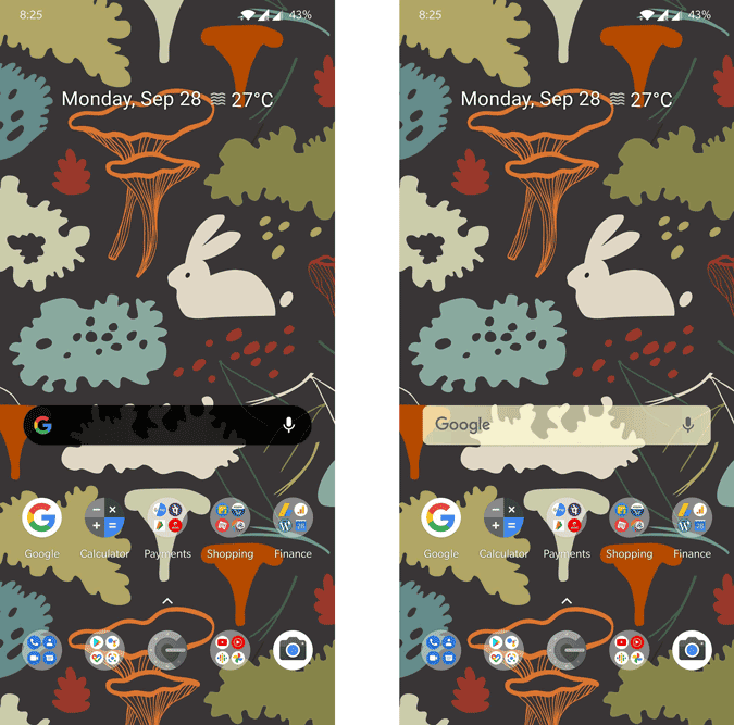 صورة لـ كيفية تخصيص أداة بحث Google على Android | Google_Widget_before_and_afetr-nlnxXhgs-DzTechs