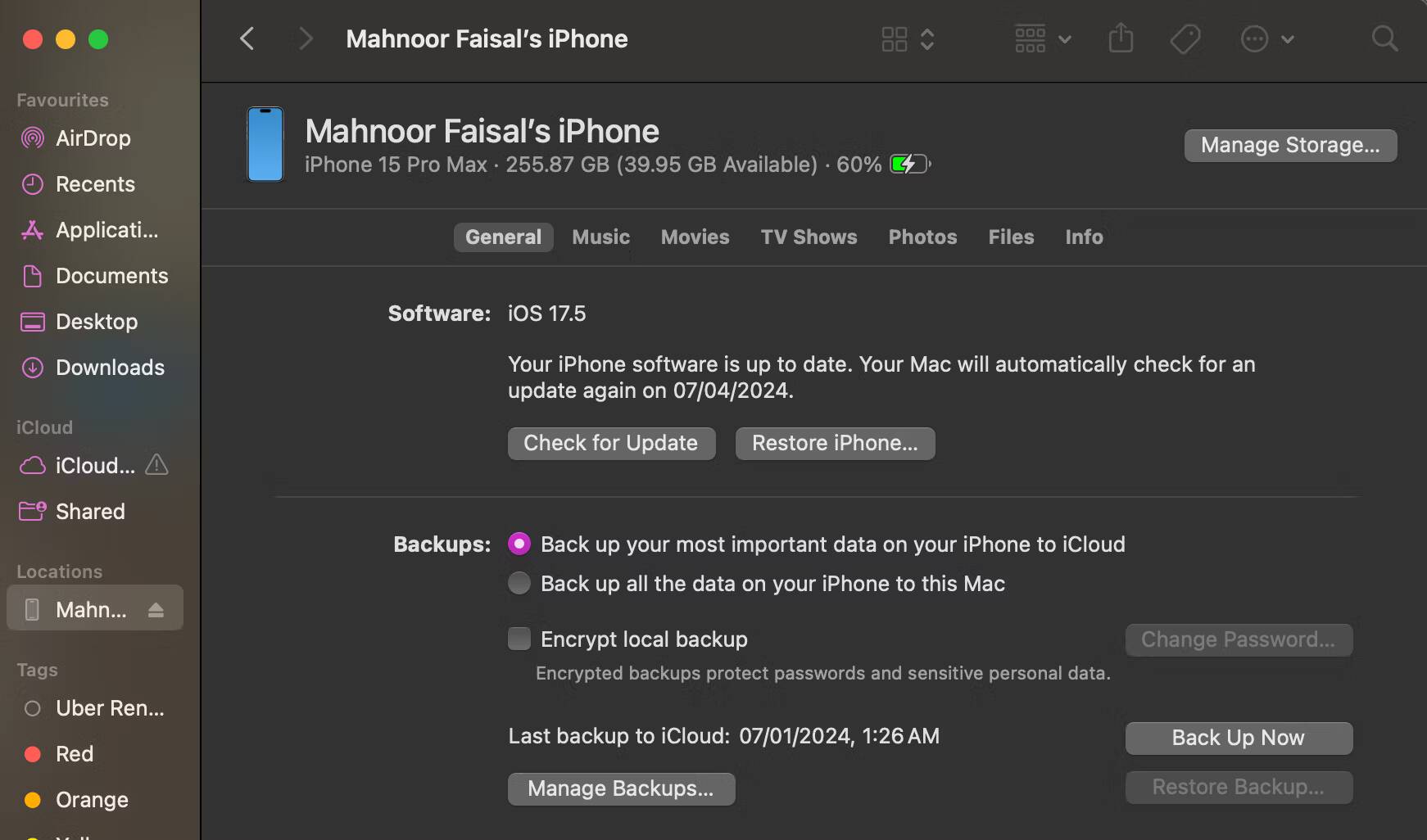 صورة لـ طرق سريعة لنقل الصور من iPhone إلى iPhone | back-up-page-on-finder-1