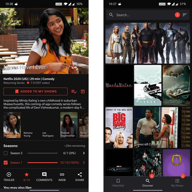 صورة لـ أفضل تطبيقات تتبع الأفلام التي تتزامن مع Trakt على Android | showly-1ZQiXhgs-DzTechs