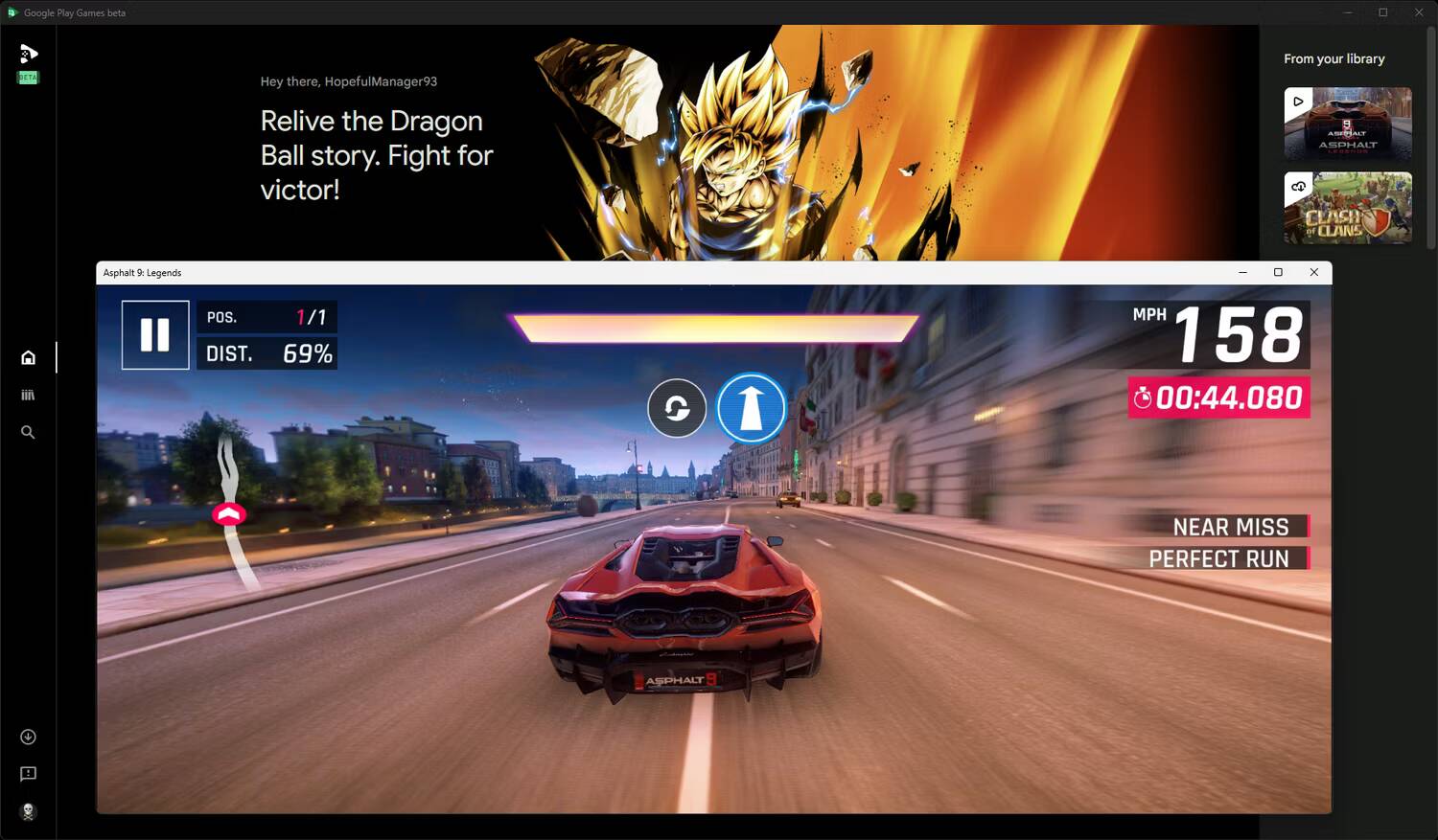 صورة لـ أفضل المحاكيات خفيفة الحجم لتشغيل ألعاب Android على Windows والـ Mac | google-play-games-running-asphalt-9-legends-on-a-pc