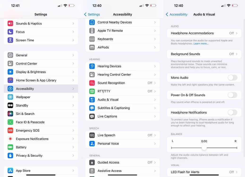 صورة لـ ماذا تفعل إذا لم تعمل إحدى سماعات AirPods | 11iphone-settings-main-list