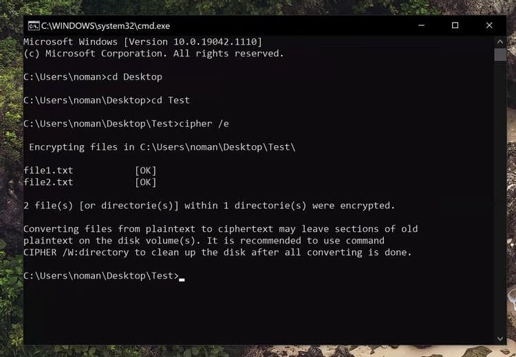 صورة لـ كيفية استخدام موجه أوامر Windows لتشفير الملفات | 1J2H9FINooW6XdLedMh7jLg-DzTechs