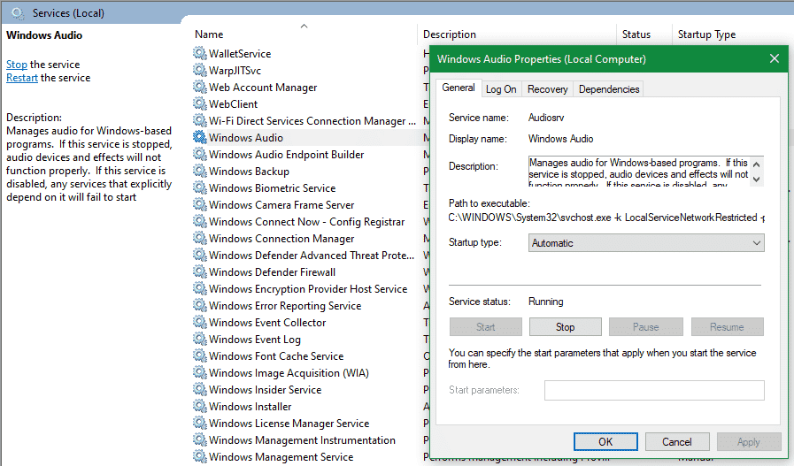 صورة لـ الصوت لا يعمل في Windows 10؟ إليك خطوات إصلاح مشاكل تعطل الصوت | Windows-Audio-Service-DzTechs