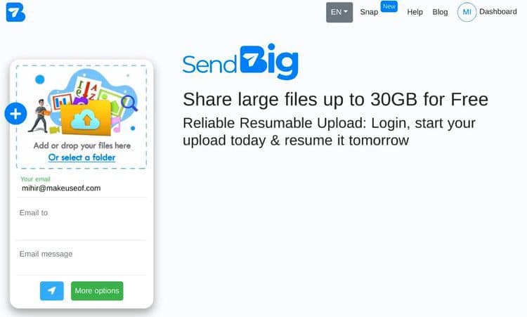 صورة لـ أفضل مواقع نقل الملفات المجانية لمشاركة البيانات بدون بريد إلكتروني أو تطبيقات | 1iQ_wnAsPiJn-B3_q3cutMw-DzTechs