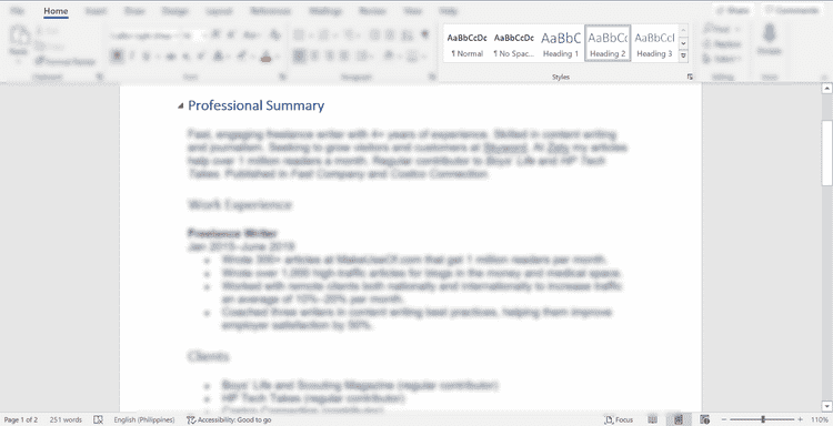 صورة لـ بعض النصائح على Microsoft Word لتحسين سيرتك الذاتية القديمة | 1aAO43CRsJiBMyk6BtW8WUQ-DzTechs