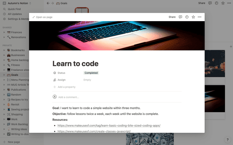 صورة لـ كيفية تحديد وتتبع أهدافك باستخدام Notion | 1lPNvxrbbUVL-HdphuzAjhw-DzTechs