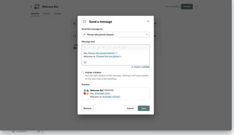صورة لـ كيفية الترحيب بالأعضاء الجُدد تلقائيًا باستخدام مُنشئ سير العمل في Slack | 1RWF-CLPYeyZe5jw6ll1j9w-DzTechs
