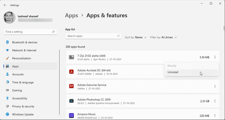 صورة لـ أفضل الطرق لإلغاء تثبيت تطبيقات Windows 11 المُضمنة ومن الطرف الثالث | 1hXxlk5Qeic6P9oV3zjGUcw-DzTechs