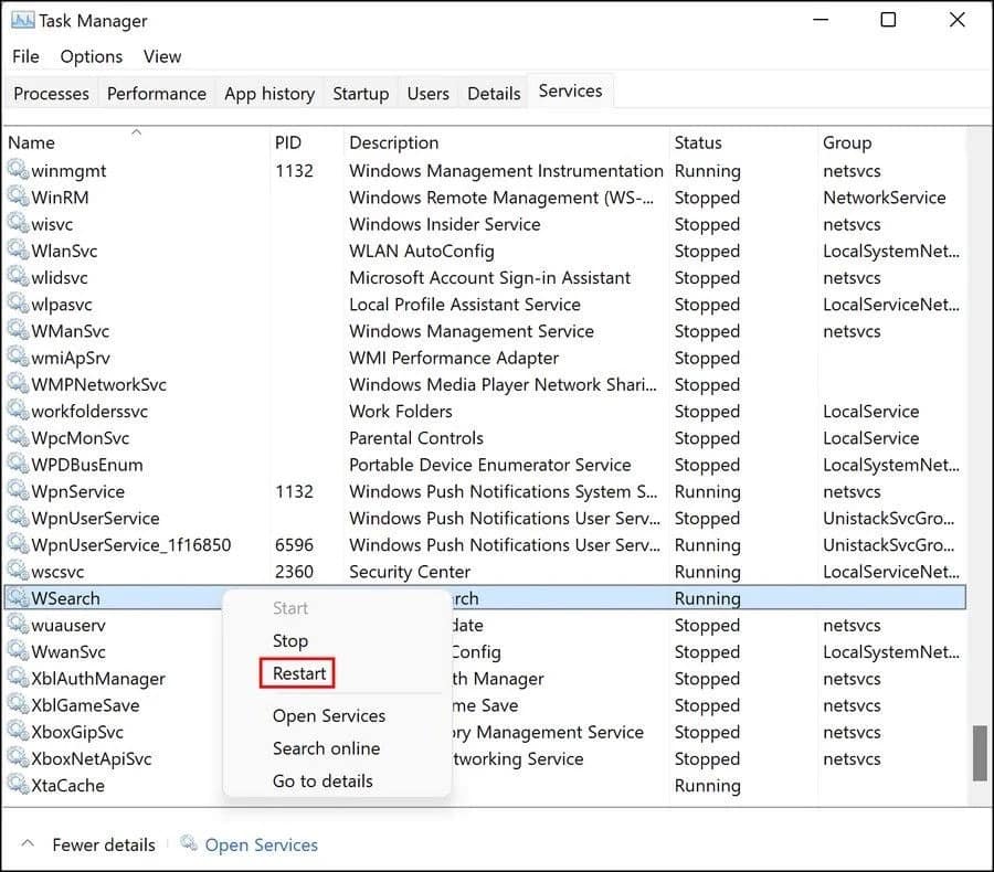 صورة لـ كيفية إصلاح خطأ “تم إيقاف الفهرسة مُؤقتًا” على Windows 11 | 1ORTcilWup9nWZe54Ce8p7Q-DzTechs