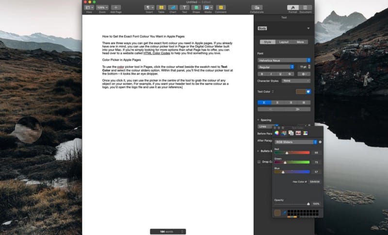 صورة لـ كيفية الحصول على لون الخط الدقيق الذي تريده في Pages على الـ Mac | 1SvJeMzVD0Z-I_cWfQDXTXw-DzTechs