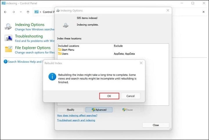 صورة لـ كيفية إصلاح خطأ “تم إيقاف الفهرسة مُؤقتًا” على Windows 11 | 1jV8OEeYNxsy3eTKKHfJ8TQ-DzTechs