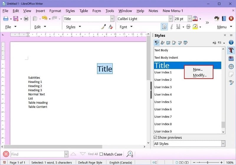 صورة لـ كيفية إنشاء نماذج أنماط مُخصصة في LibreOffice Writer | 1AShWKrC3glj1YIFEU5pWbw-DzTechs