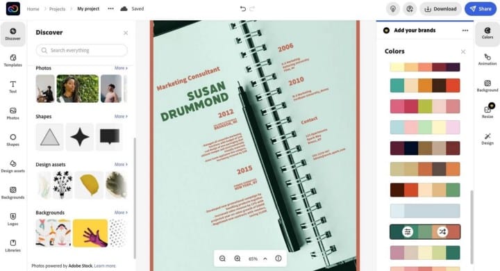 صورة لـ كيفية إنشاء سيرة ذاتية باستخدام Adobe Express في خطوات سهلة | 1RIr1eB8bQHWjOzPDxKq3kw-DzTechs