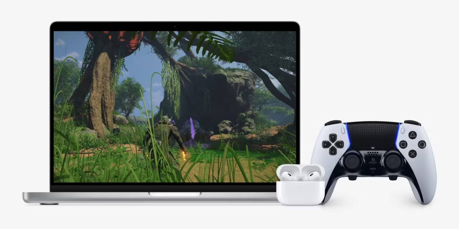 صورة لـ معظم أسباب عدم تثبيت الإصدار التجريبي من macOS Sonoma | gaming-on-a-macbook-with-airpods-and-dualsense-controller