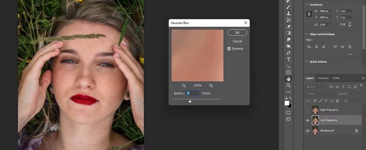 صورة لـ كيفية تنقيح البشرة باستخدام فصل التردد في Photoshop | 1j5NuN75mxitzqa6OaIX3YQ-DzTechs