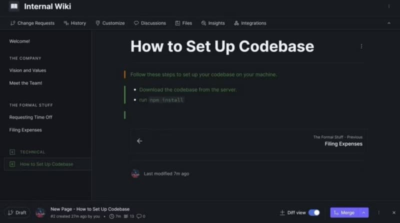 صورة لـ كيفية إنشاء ويكي داخلي بسيط باستخدام Gitbook | 1KJsdhVp9L84IPjkRTGnOGA-DzTechs