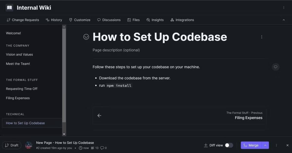 صورة لـ كيفية إنشاء ويكي داخلي بسيط باستخدام Gitbook | 1OkrFlm9sRIXXcL91qfwW3A-DzTechs