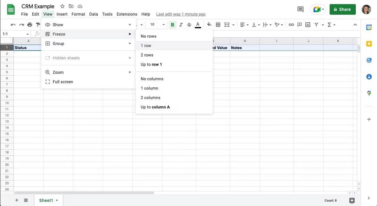 صورة لـ كيفية إنشاء CRM بسيط في “جداول بيانات Google” | 1d2rJRlwN2e0wu1qXul80gg-DzTechs