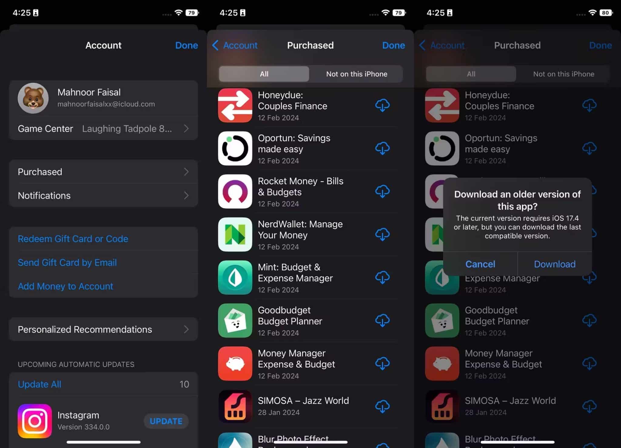 صورة لـ طرق تثبيت الإصدارات القديمة من التطبيقات على الـ iPhone القديم | 11app-store-account-page-on-iphone-scaled
