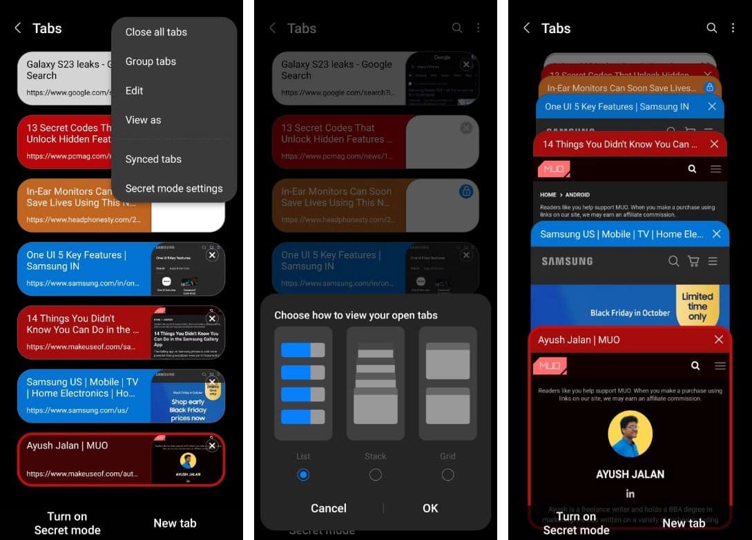 صورة لـ كيفية إدارة وتنظيم علامات التبويب في Samsung Internet | 10hDUkWDk4YgsrLWKqPvb4w-DzTechs