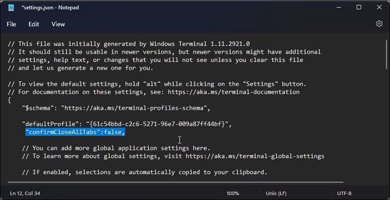 صورة لـ كيفية تمكين أو تعطيل مربع حوار التأكيد في Windows Terminal | 1Fi97kV8hjpIEmhoxzBCjlA-DzTechs
