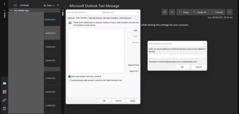 صورة لـ كيفية إضافة عناوين البريد الإلكتروني في Outlook إلى القائمة البيضاء | 1XQqXVwylF2bDT9SJyhVMTA-DzTechs