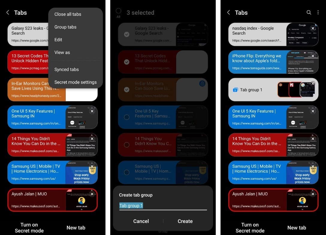 صورة لـ كيفية إدارة وتنظيم علامات التبويب في Samsung Internet | 1aOro8gjKRR-PvpZCE65bWQ-DzTechs