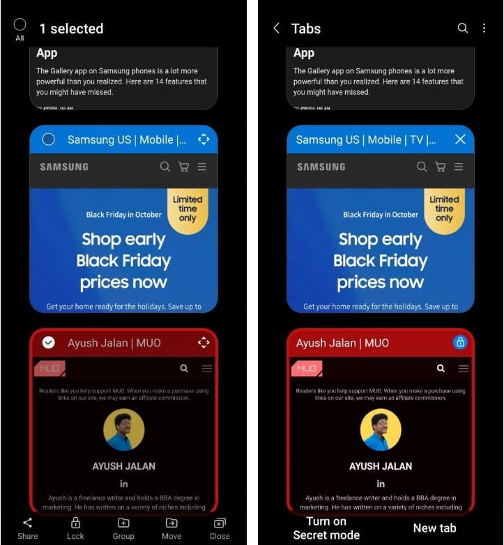 صورة لـ كيفية إدارة وتنظيم علامات التبويب في Samsung Internet | 1nJ-LHmsB51agdEczXYvGWg-DzTechs