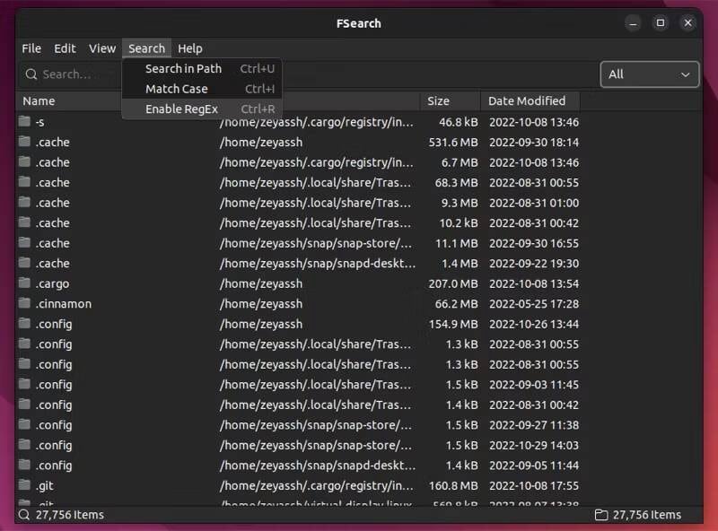 صورة لـ كيفية استخدام FSearch للعثور على الملفات والمجلدات بسرعة على Linux | 1OgFB9D8rHJhqQdjSHWbjlw-DzTechs