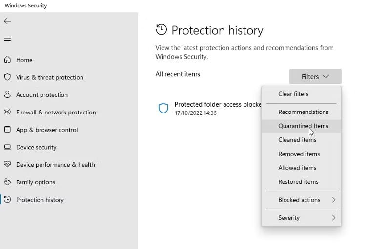 صورة لـ كيفية استعادة ملف تم عزله في Microsoft Defender | 1YnVVWVBFCOqEmrnC64QHMg-DzTechs