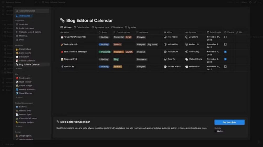 صورة لـ كيفية تنظيم وتخطيط مُحتواك باستخدام Notion | 16lp8S9t1MmCYs9MgExx4ag-DzTechs