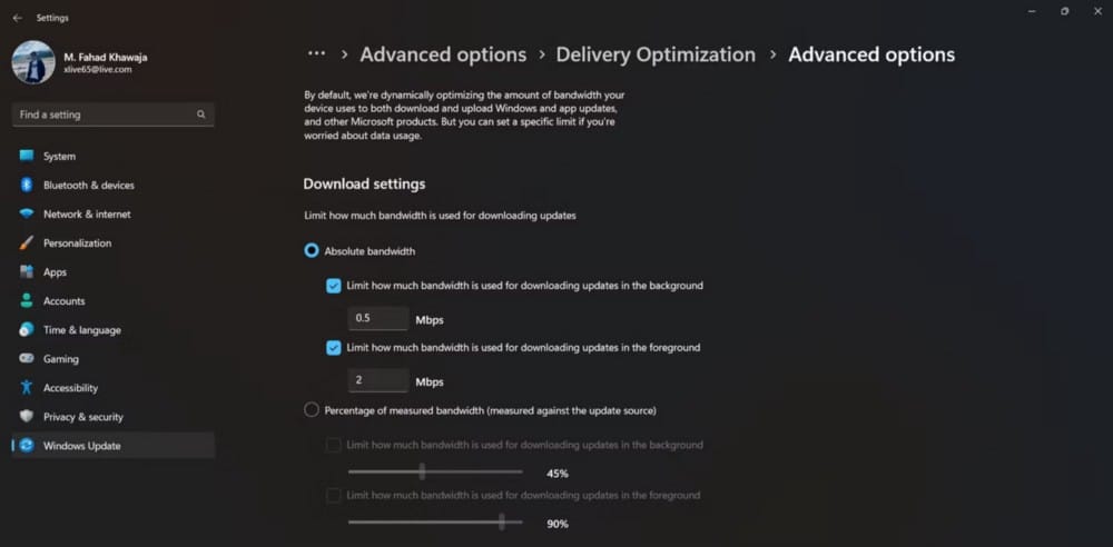صورة لـ كيفية تحديد النطاق الترددي للشبكة الذي تستخدمه تحديثات Windows | 1D2mGZSIkM5hfgOgCMMt9nQ-DzTechs