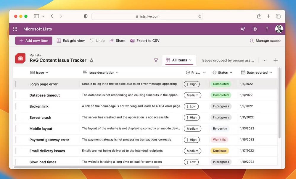 صورة لـ طرق لتنظيم سير عملك باستخدام Microsoft Lists | 1BDVQbsKy_hpThVou5jYaQA-DzTechs