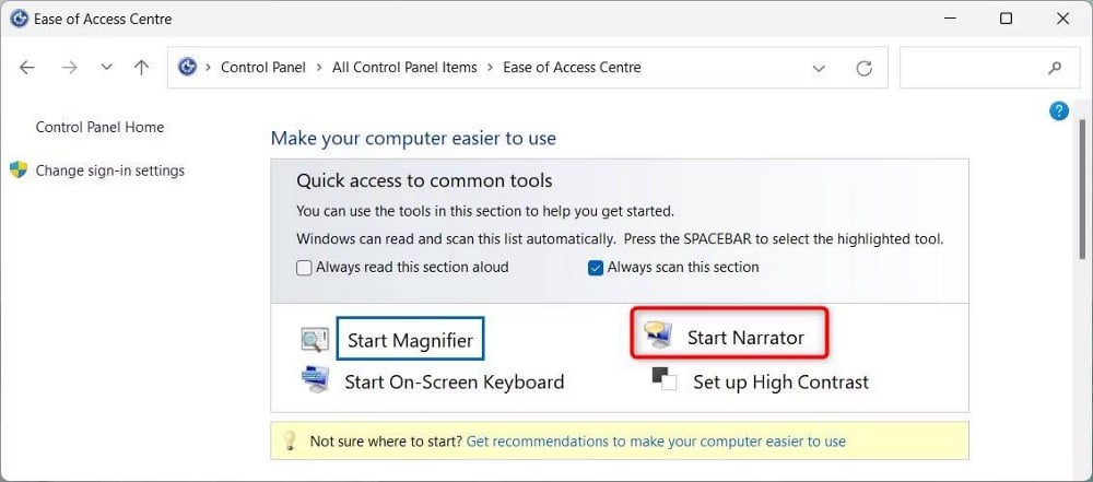 صورة لـ كيفية بدء تشغيل الراوي في Windows 11 | 1Bm1PbcNhf-xXdS42AdCcoQ-DzTechs