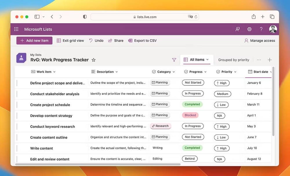 صورة لـ طرق لتنظيم سير عملك باستخدام Microsoft Lists | 1MMiwY8iP90ZklZF0koZ88Q-DzTechs