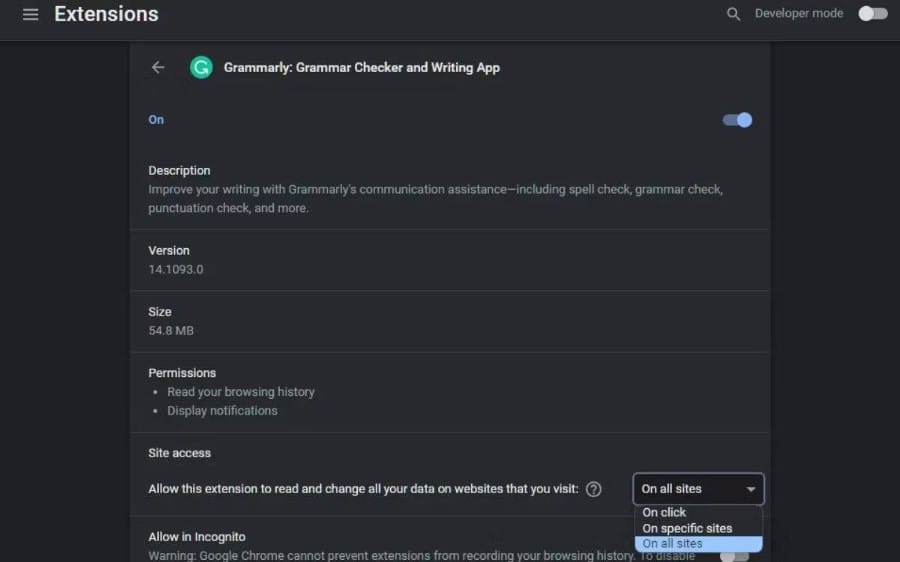 صورة لـ كيفية تغيير أذونات أي إضافة على Chrome | 1MPV9W8vgaXhQD8hXo1EjIQ-DzTechs