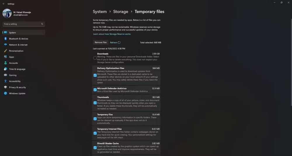 صورة لـ طرق لتوفير السعة التخزينية على Windows 11 | 1NuubB64HPE6loAO7u9nEJQ-DzTechs