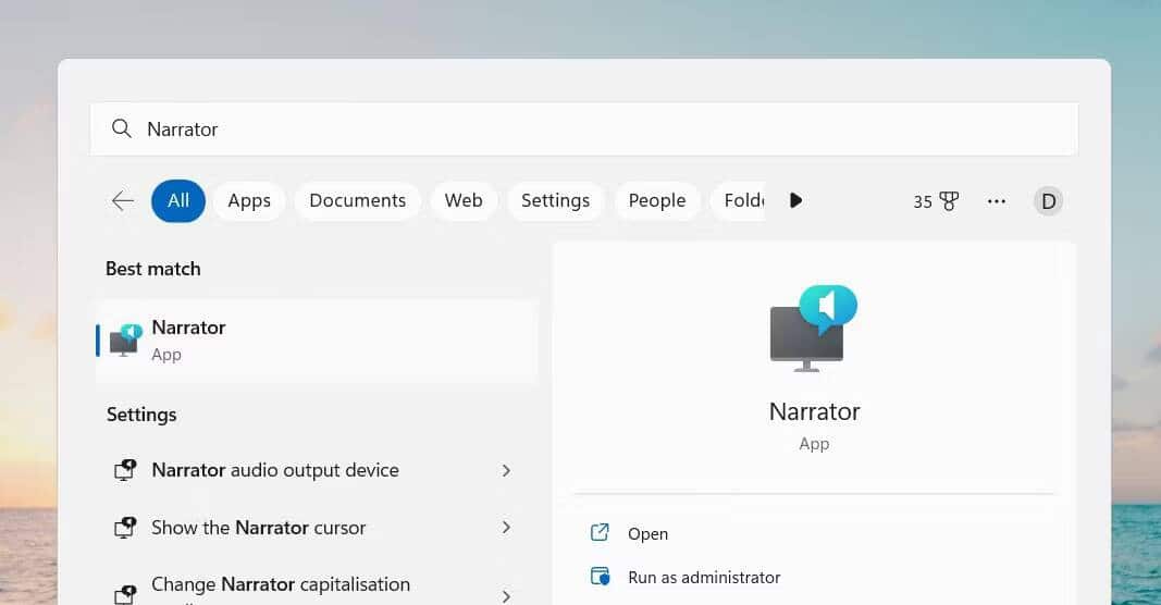 صورة لـ كيفية بدء تشغيل الراوي في Windows 11 | 1aMGAFf92IGCm6moNBkP-tg-DzTechs