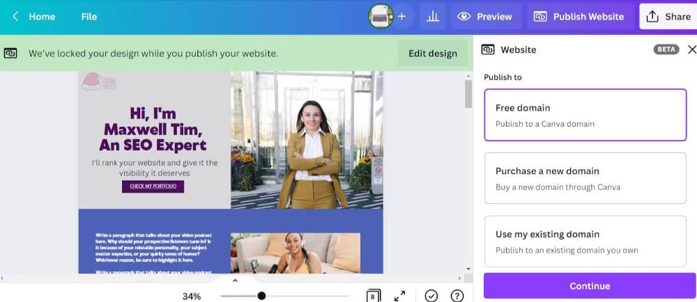 صورة لـ كيفية إنشاء موقع شخصي باستخدام Canva: دليل خطوة بخطوة | 1ejACSSnII6tvMwA8eECftA-DzTechs